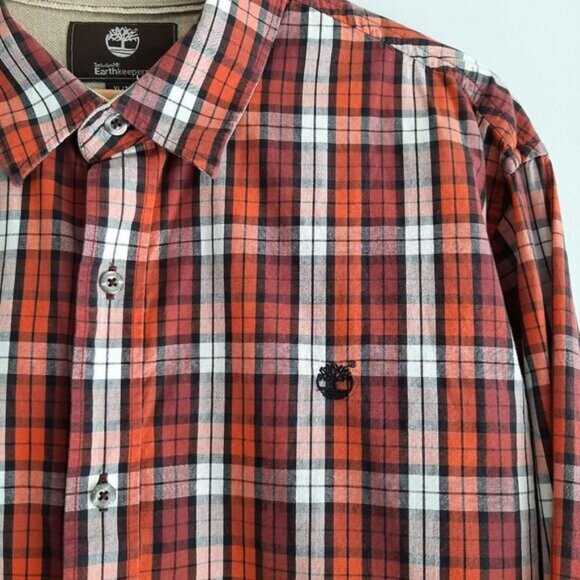TIMBERLAND Earthkeepers Regular Fit Button Down Casual Plaid Shirt Mens Sz XL - Picture 3 of 14